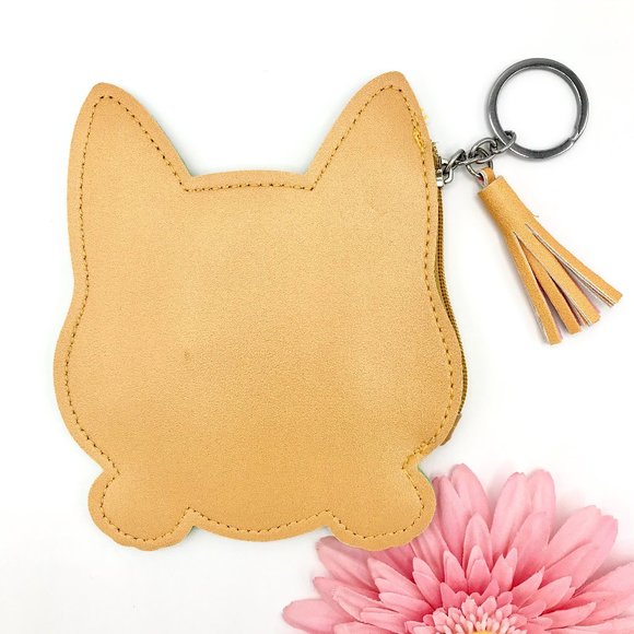 🥳HP!🥳 Corgi Dog Faux Leather Coin Purse Key Ring - Picture 2 of 9